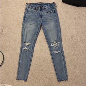 ripped jeans, light washed